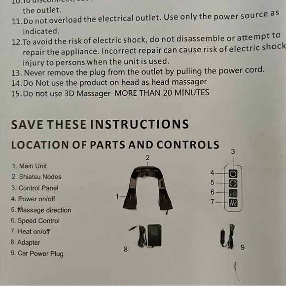 New neck massager headed and adjustable settings - Picture 6 of 8